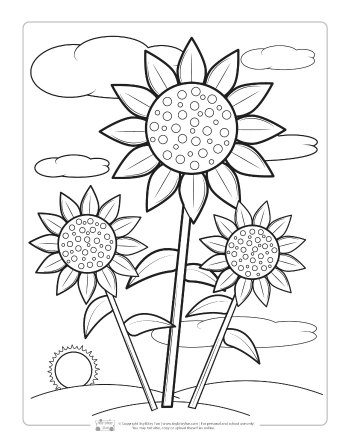 Sunflowers Coloring Page