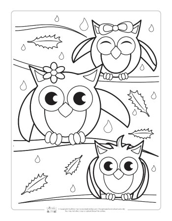 Owls Coloring Page