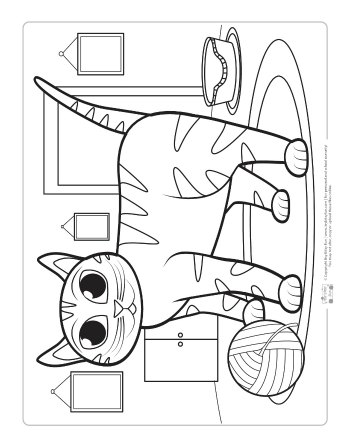Free Cat Coloring Page for Kids