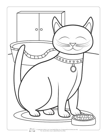 Free Cat Coloring Page for Kids Version Two