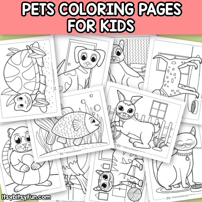 Pets Coloring Pages for Kids 
