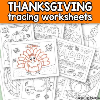 Thanksgiving Tracing Worksheets