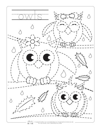 Fall Tracing Worksheets for Kids.
