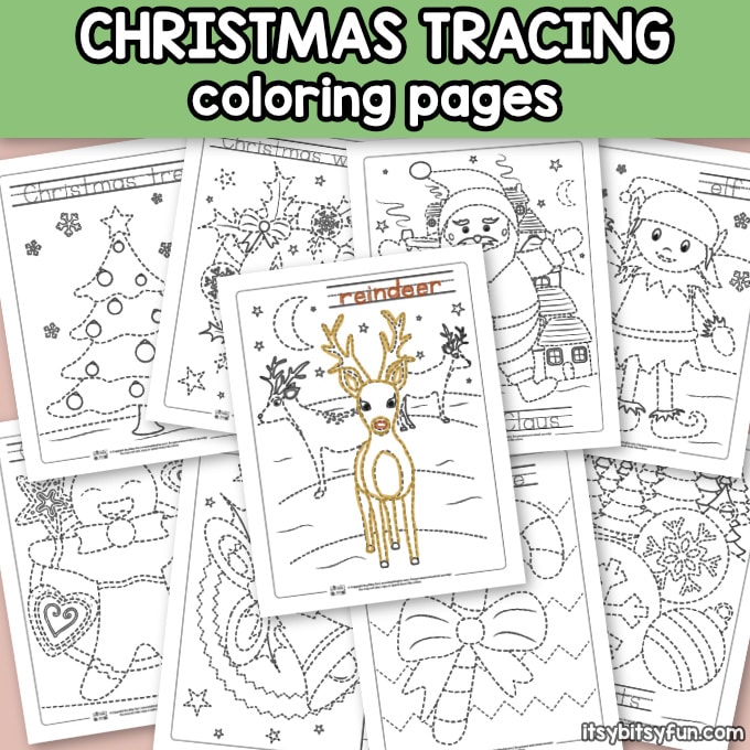 10 Free Christmas Tracing Worksheets for Kindergarten