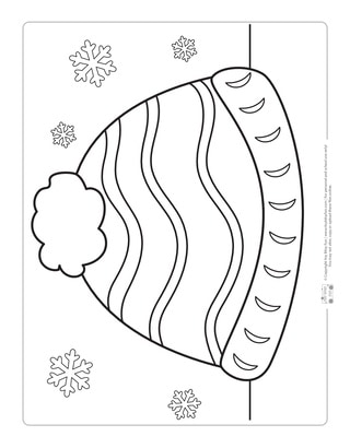 Winter Hat Coloring Page for Kids