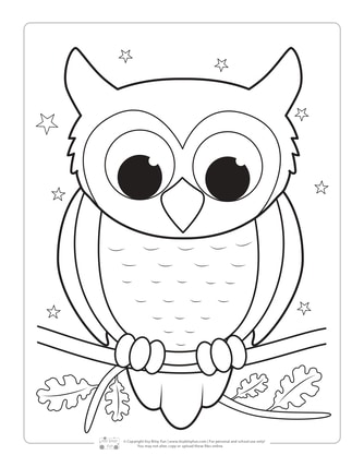 Owl Coloring Page for Kids