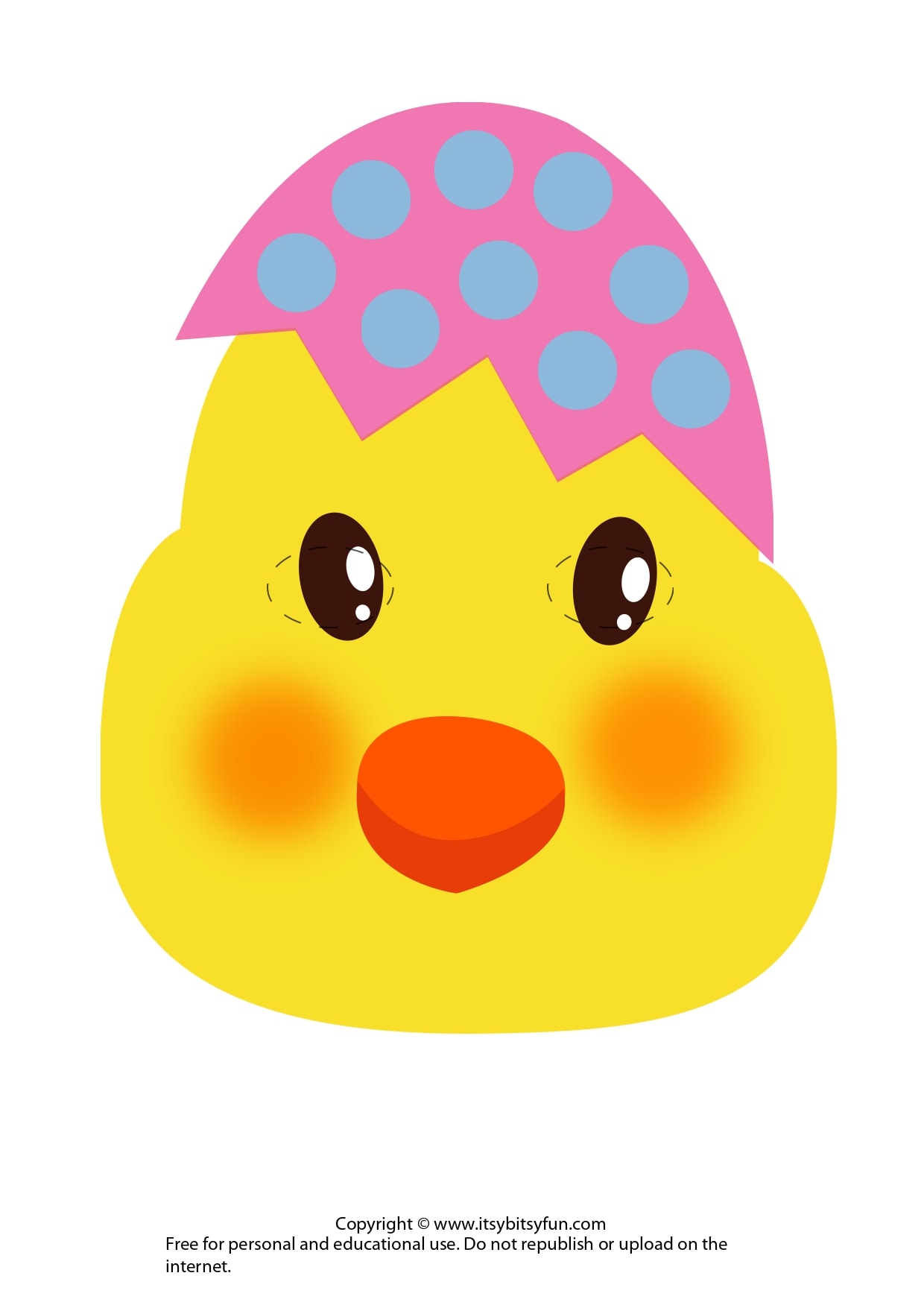 Chick With Egg Easter Mask Template 