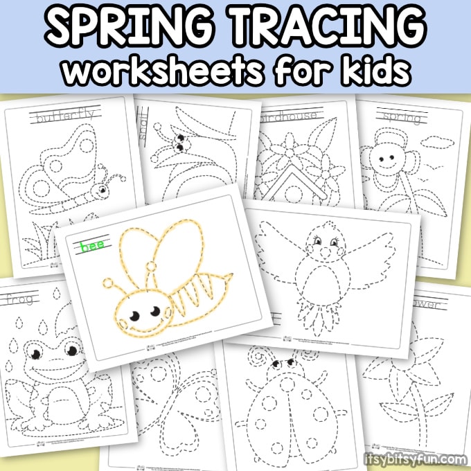 Spring Tracing Worksheets Itsy Bitsy Fun