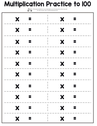 Multiplication Worksheets - free printable template