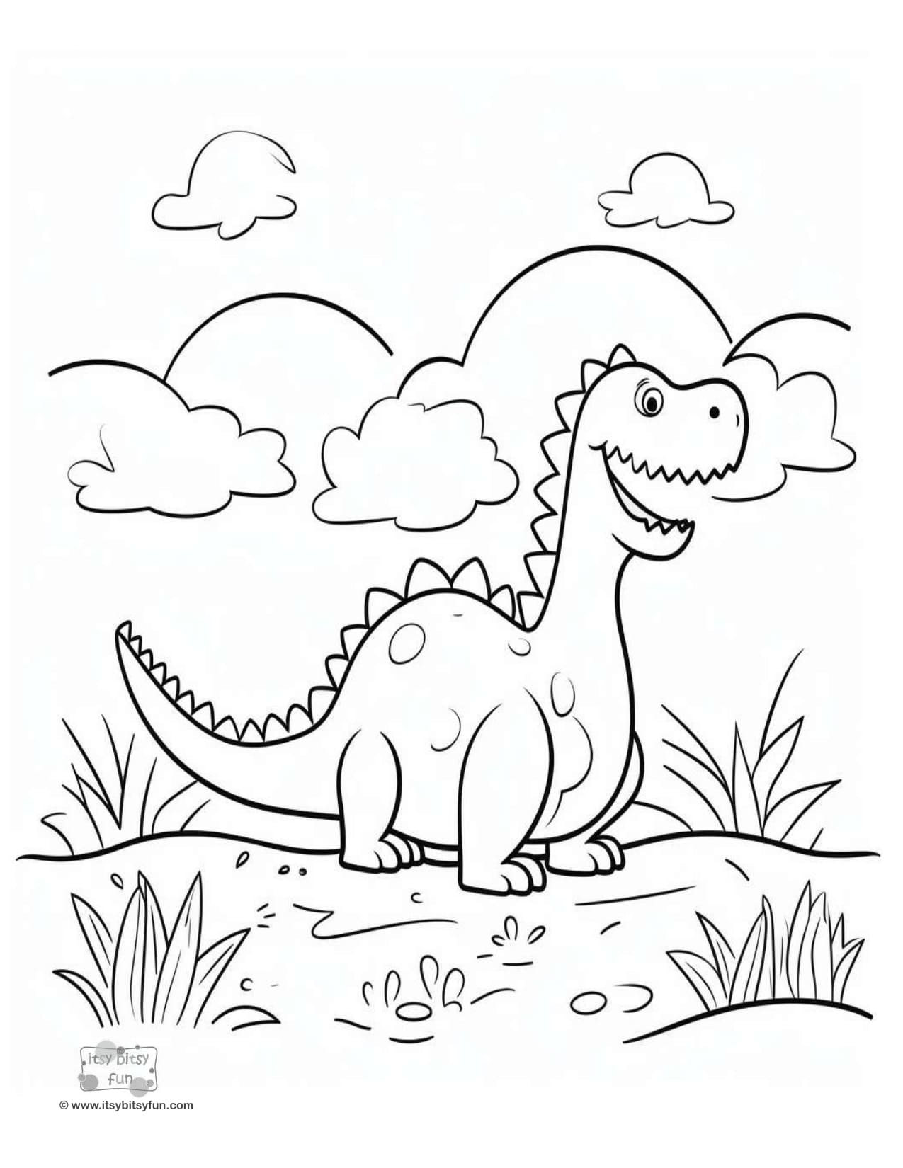 Free Printable Dinosaur Coloring Pages - Itsy Bitsy Fun