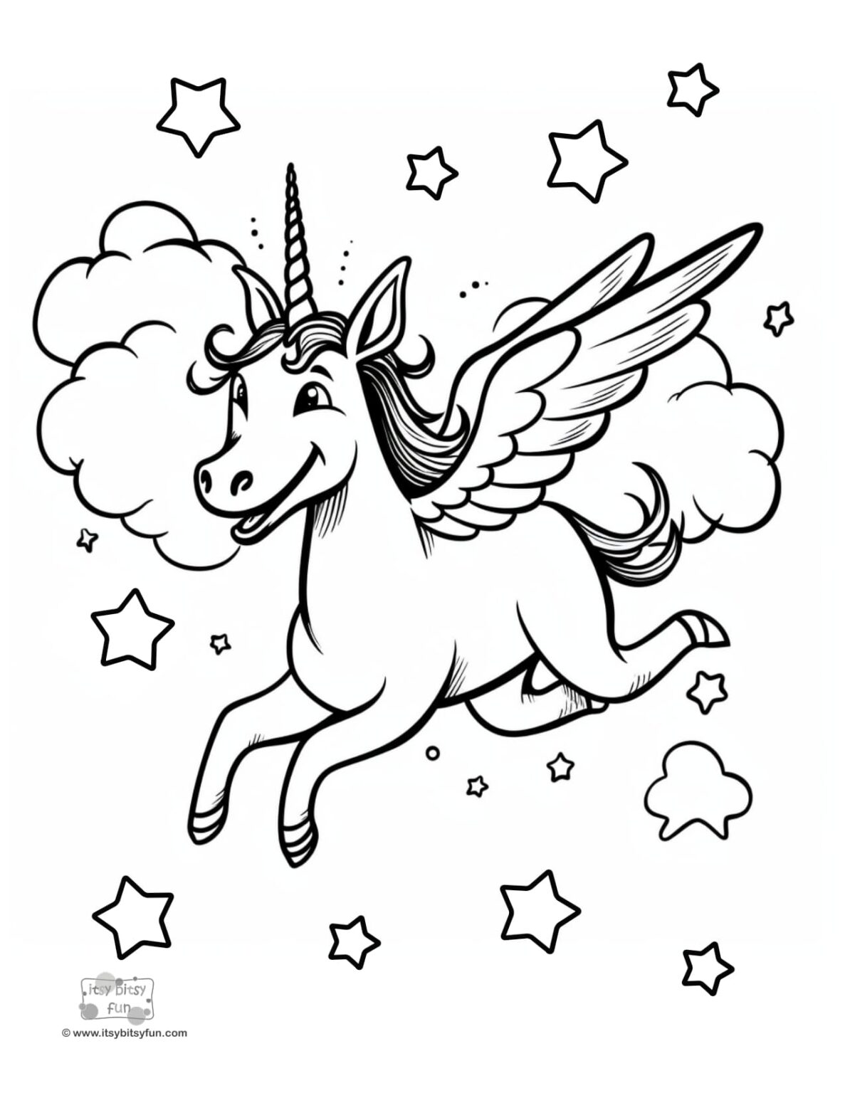 Free Printable Unicorn Coloring Pages - Itsy Bitsy Fun