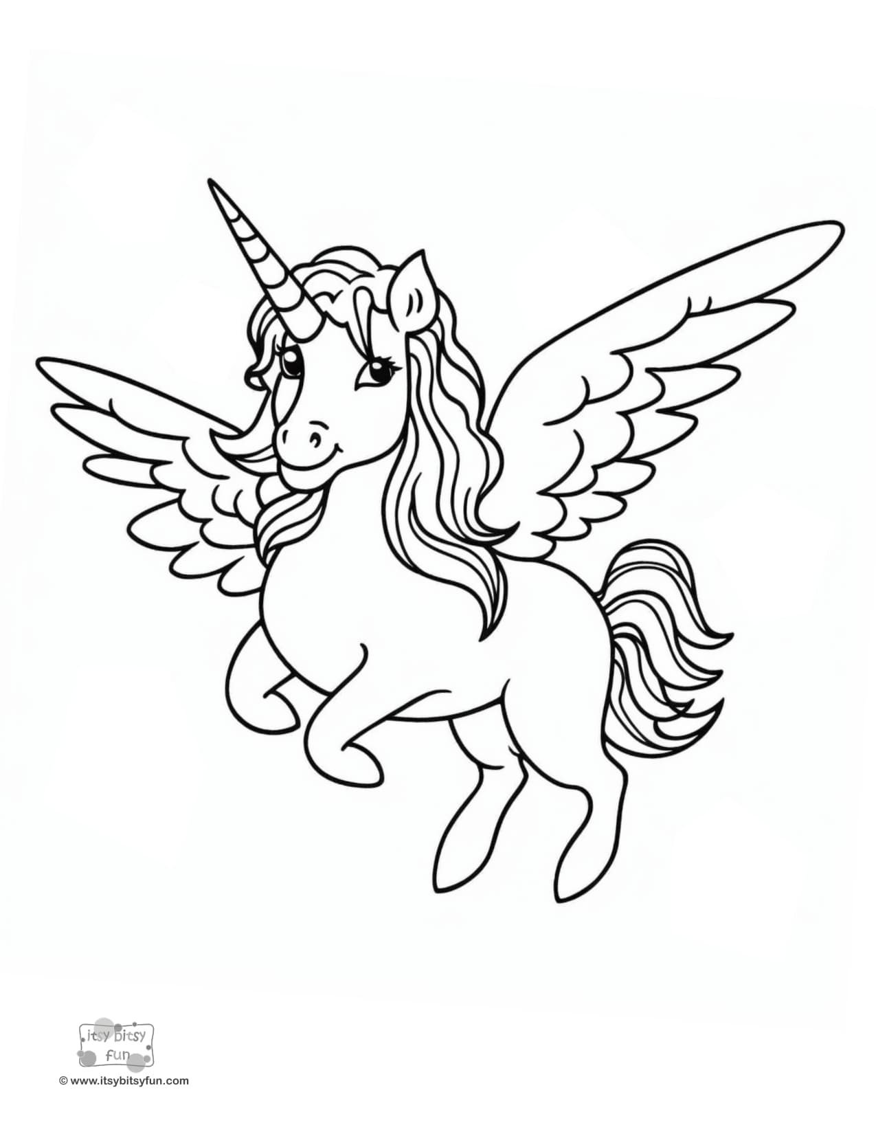 Free Printable Unicorn Coloring Pages - Itsy Bitsy Fun