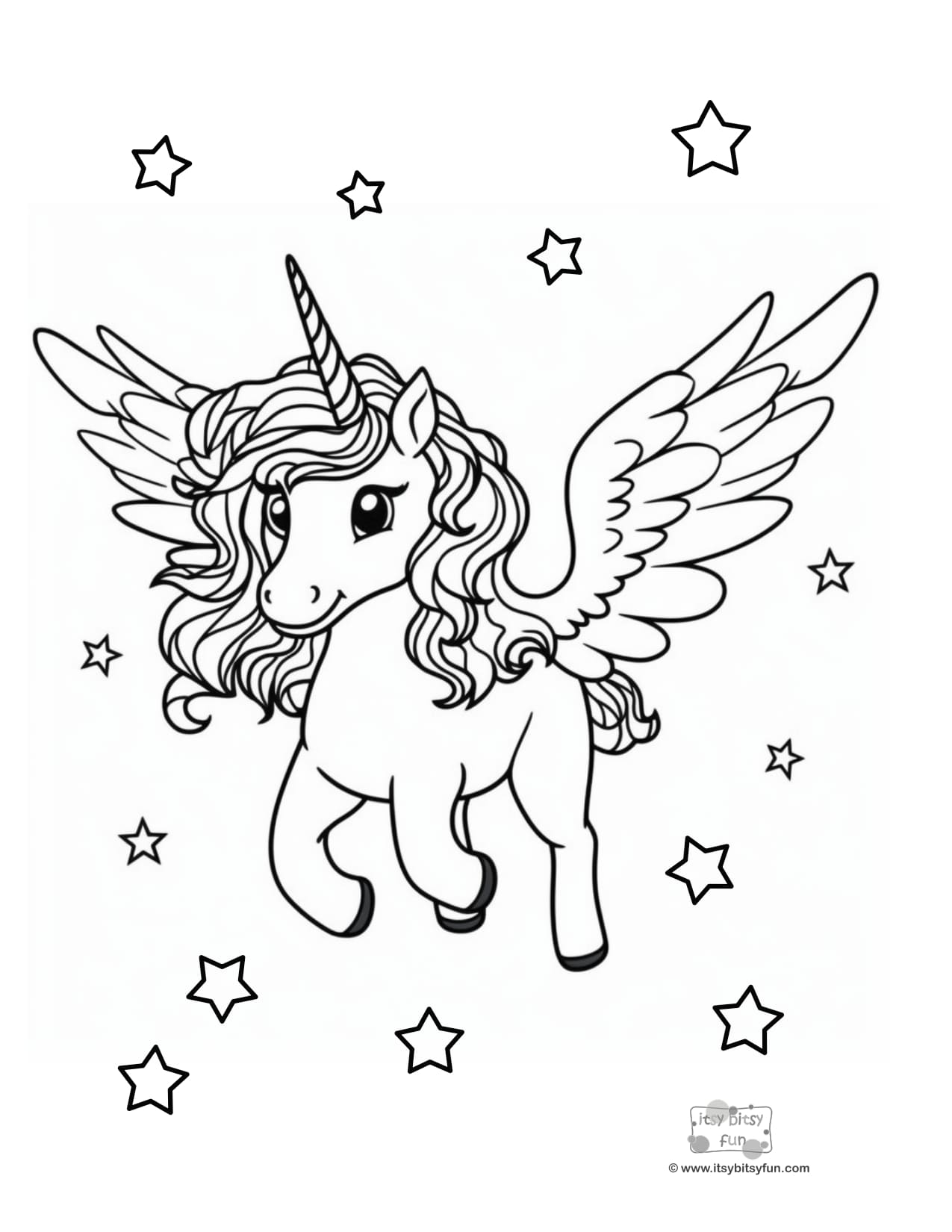 Free Printable Unicorn Coloring Pages - Itsy Bitsy Fun