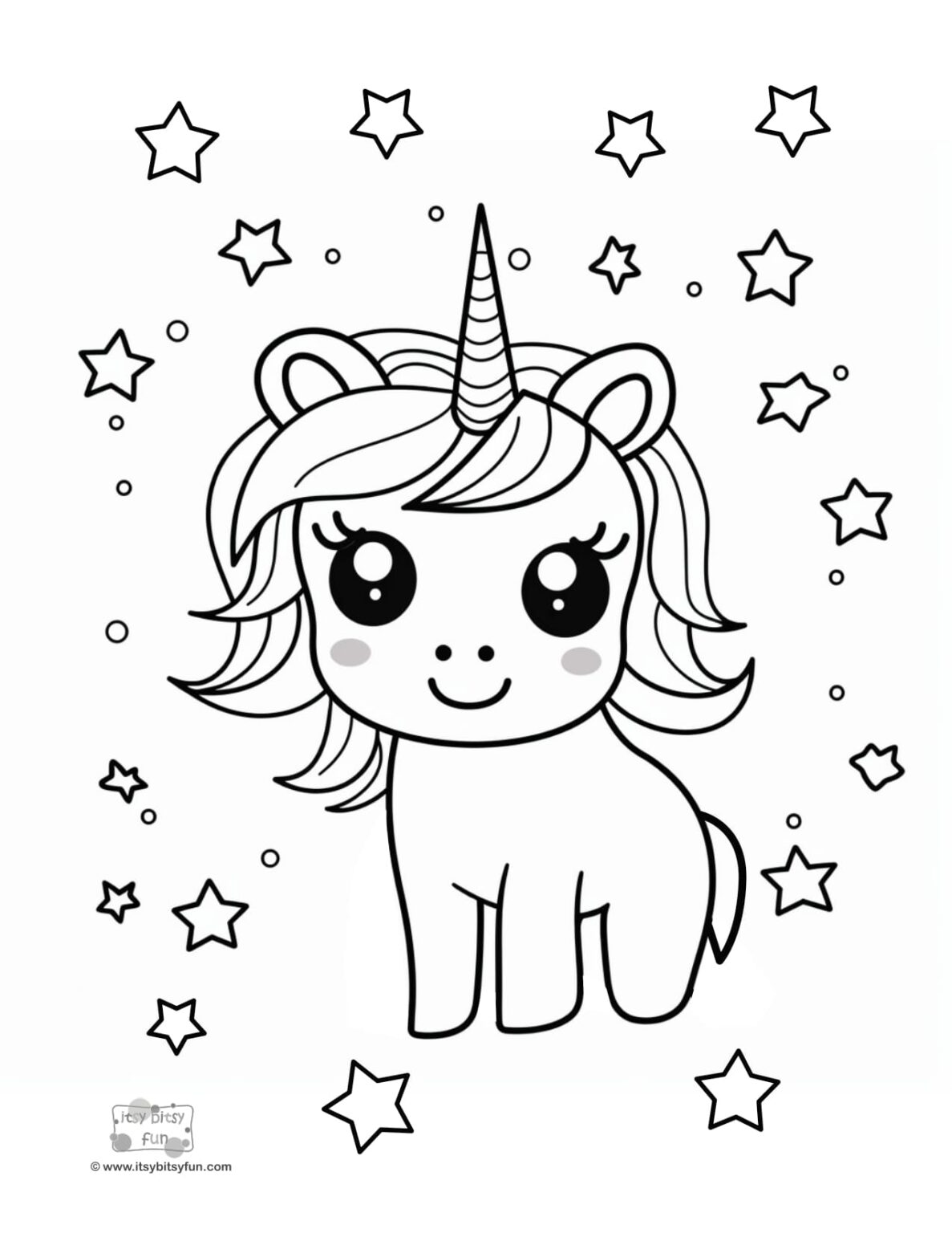 Free Printable Unicorn Coloring Pages - Itsy Bitsy Fun