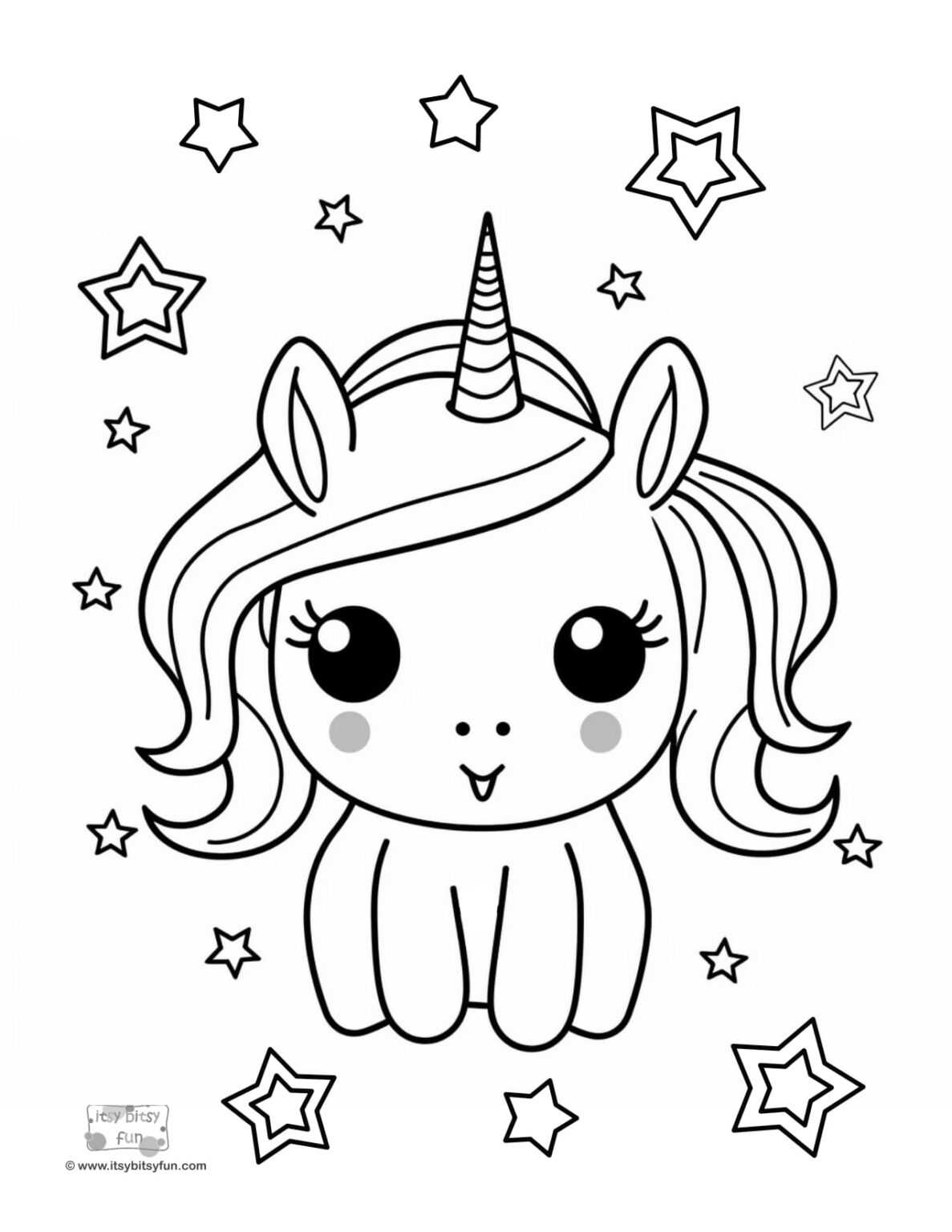Free Printable Unicorn Coloring Pages - Itsy Bitsy Fun