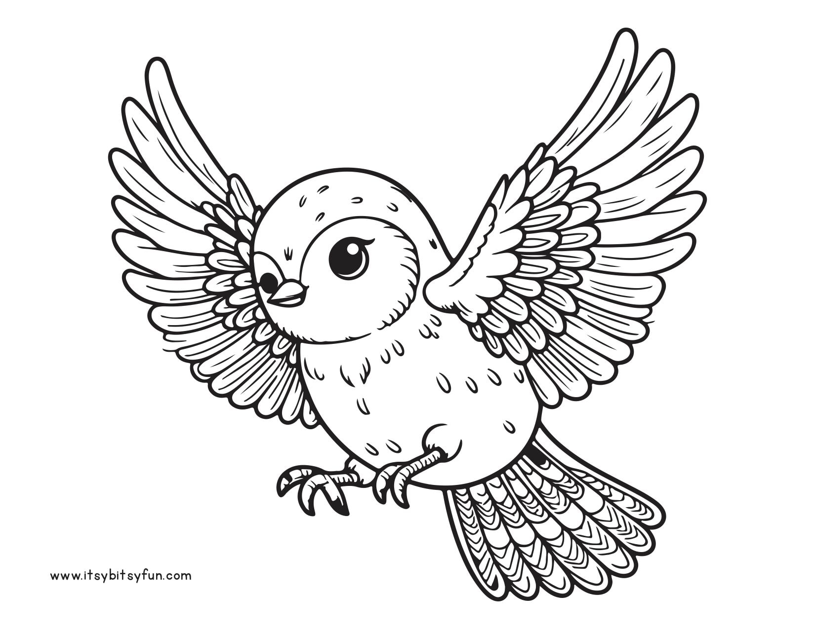 Flying owl coloring page.
