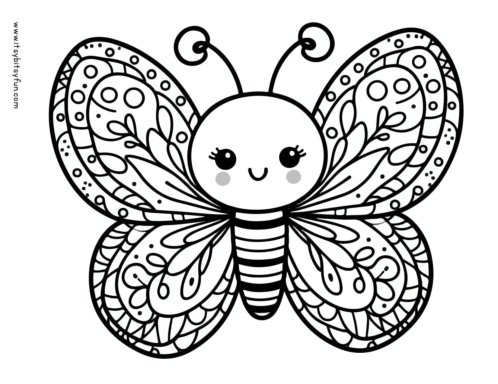 Picutre of a butterfly for coloring.
