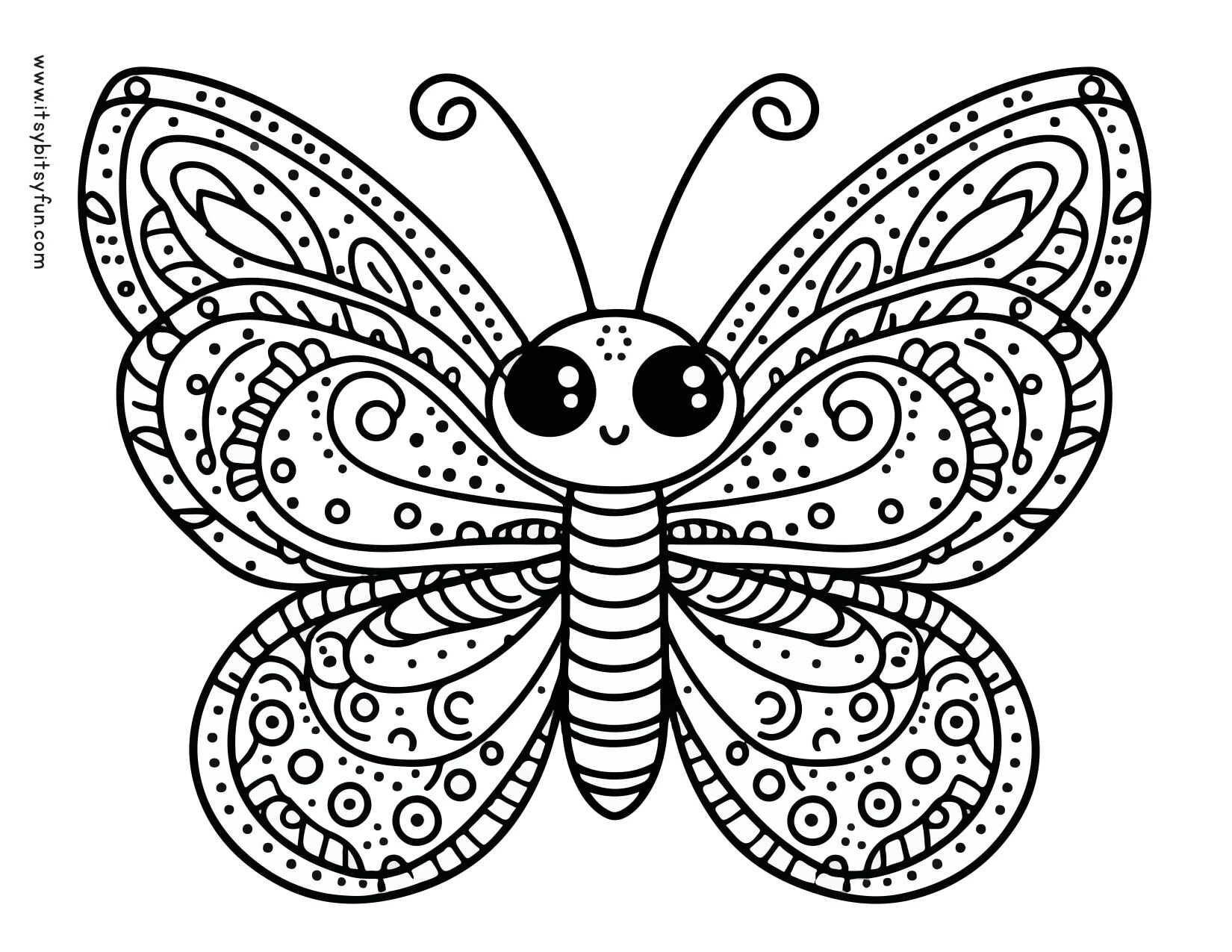 Butterfly illustration to color.