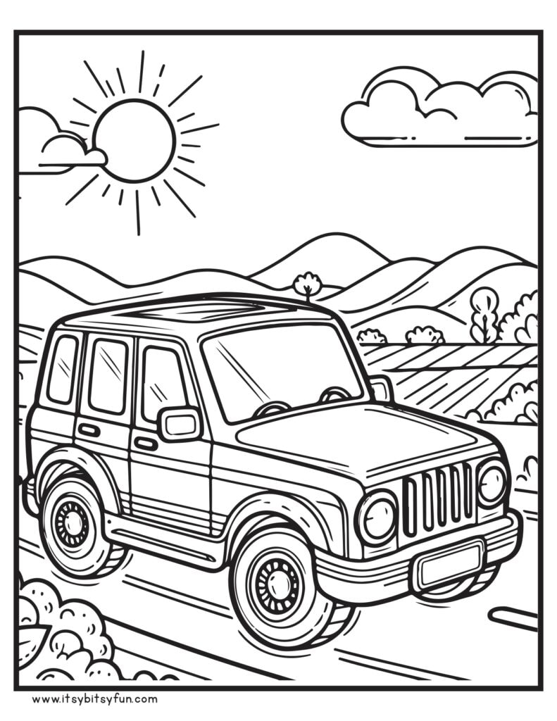Jeep picture to color.