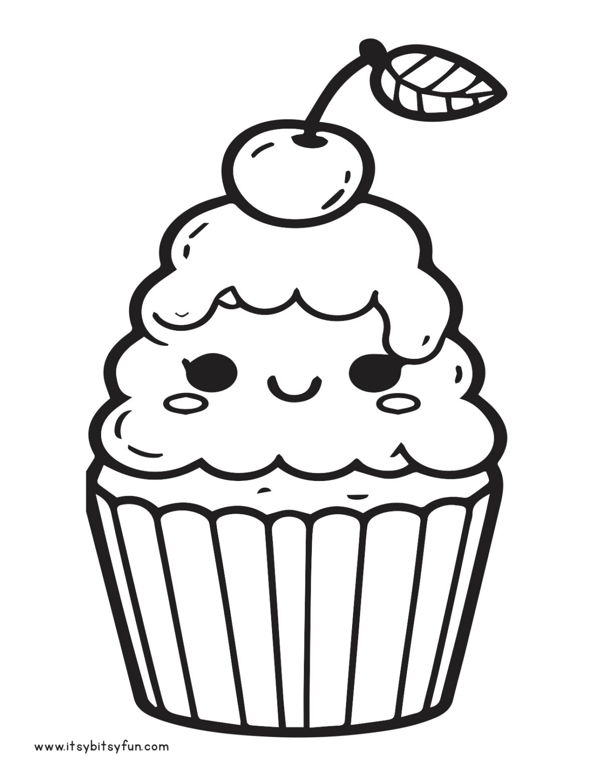Free Printable Cupcake Coloring Pages for Kids - Itsy Bitsy Fun