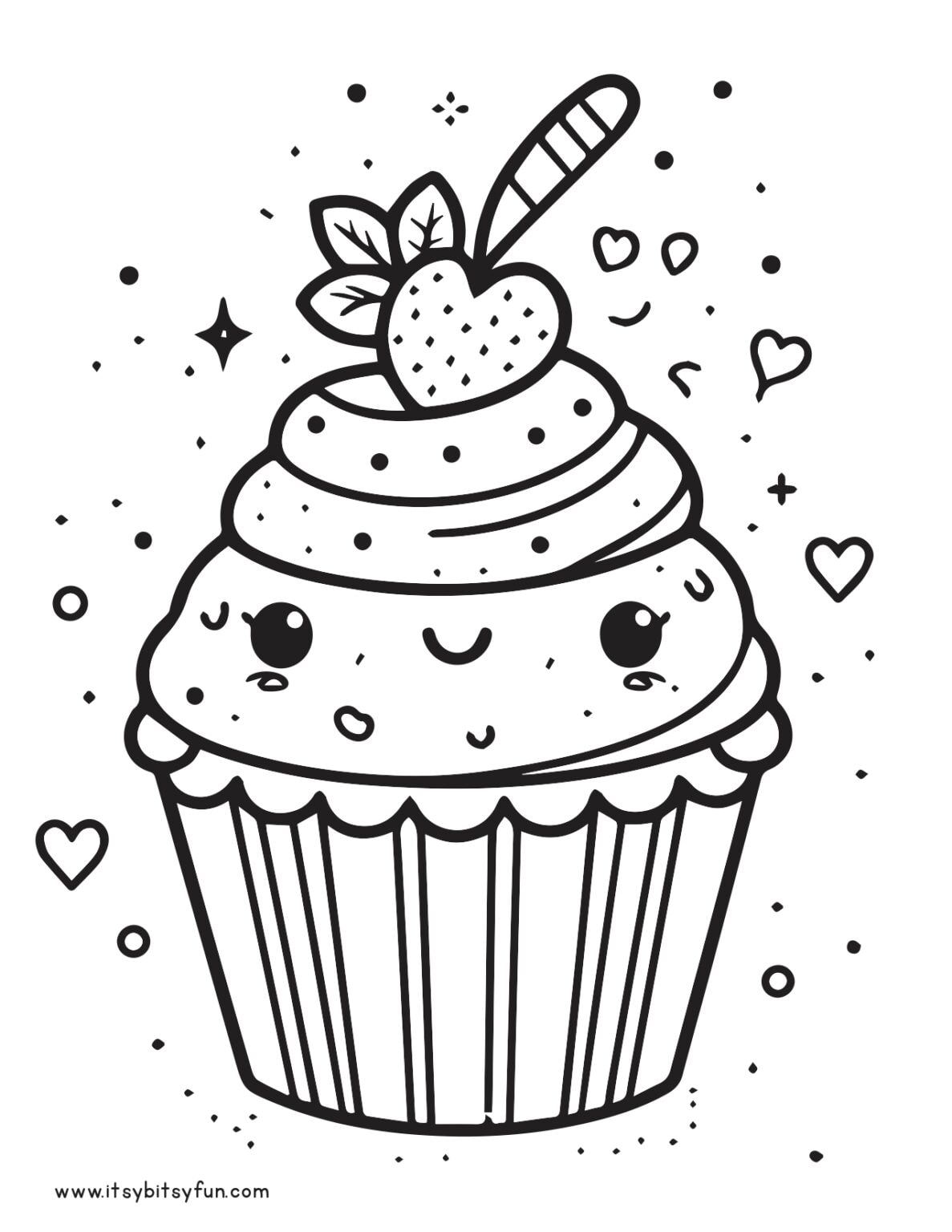 Free Printable Cupcake Coloring Pages for Kids - Itsy Bitsy Fun