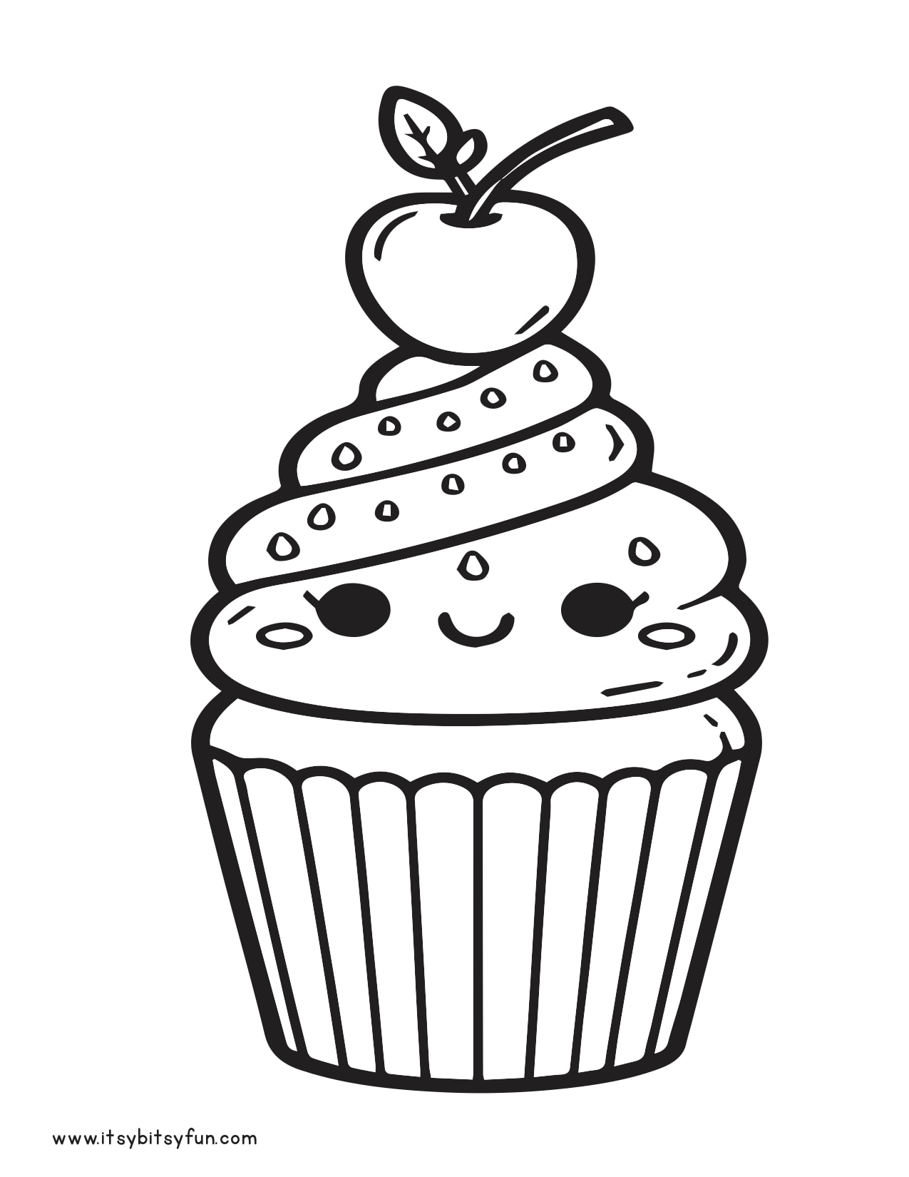 Free Printable Cupcake Coloring Pages for Kids - Itsy Bitsy Fun