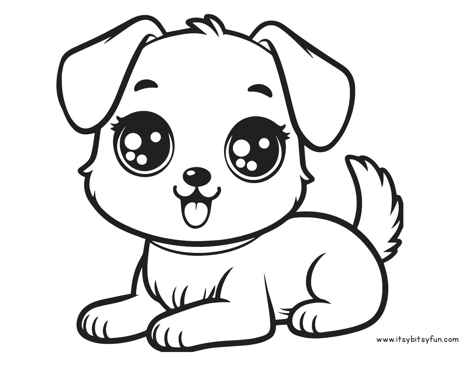 Easy dog coloring page.