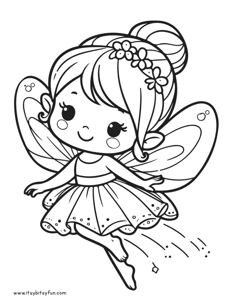 Flying fairy color sheet.