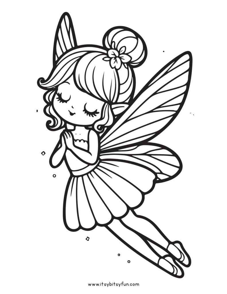 Flying fairy picture to color.