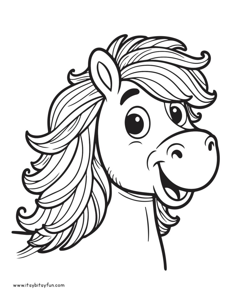 Easy to color horse image.