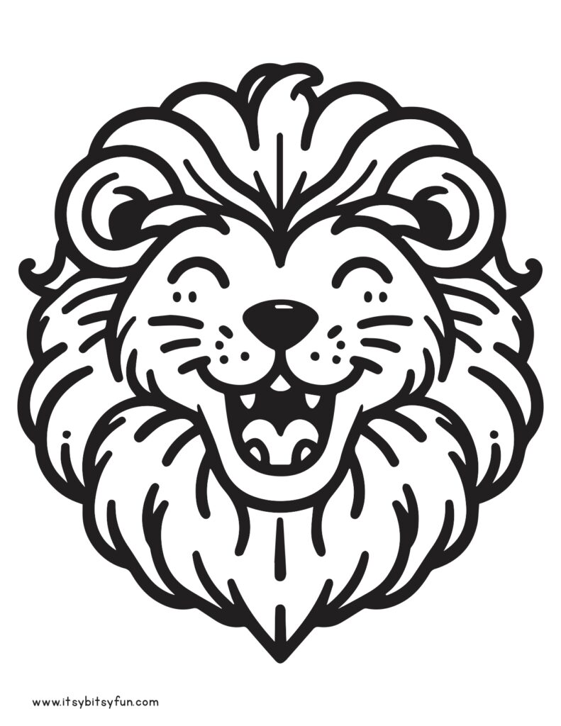 Lion head illustration to color.