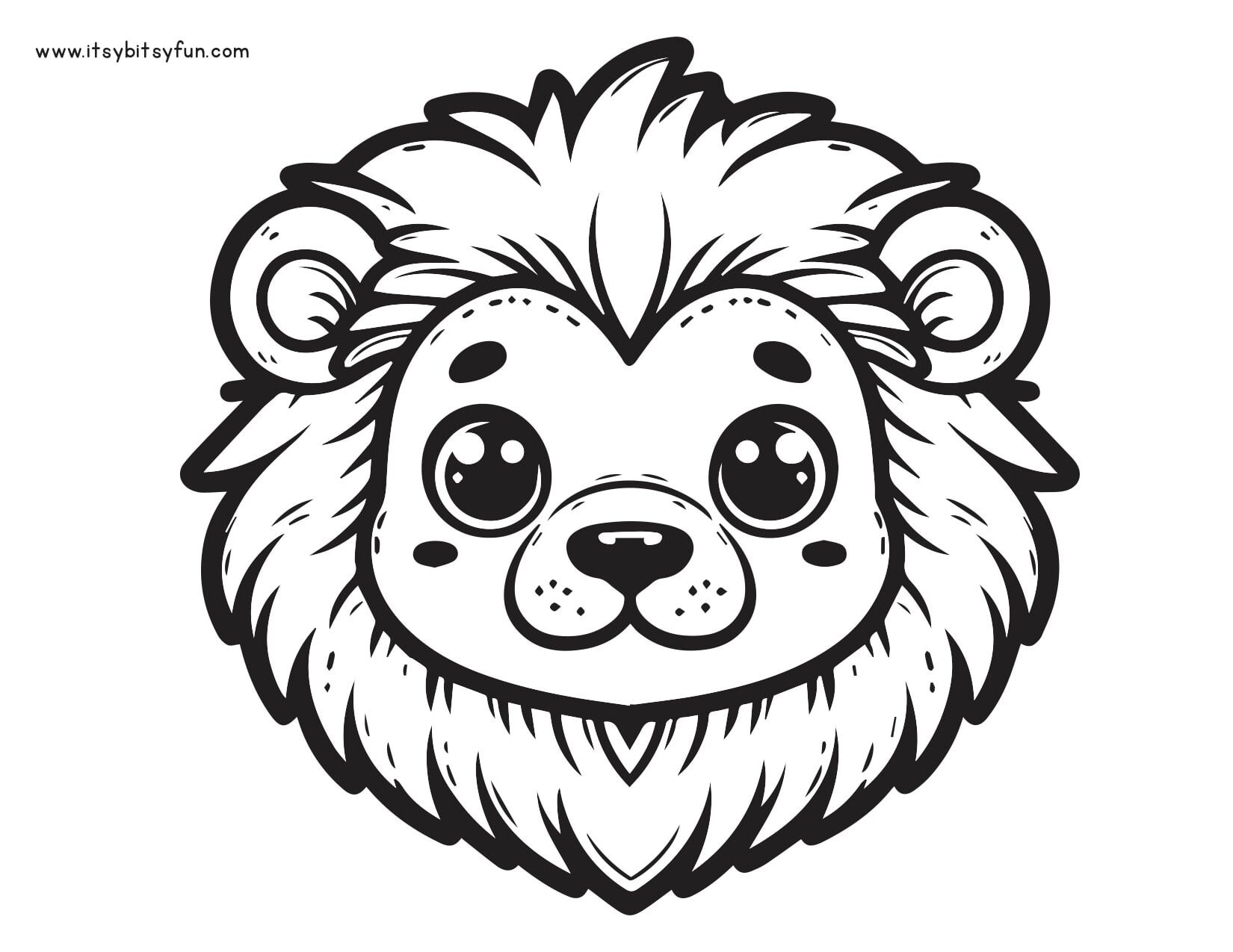 Head of a lion to color.