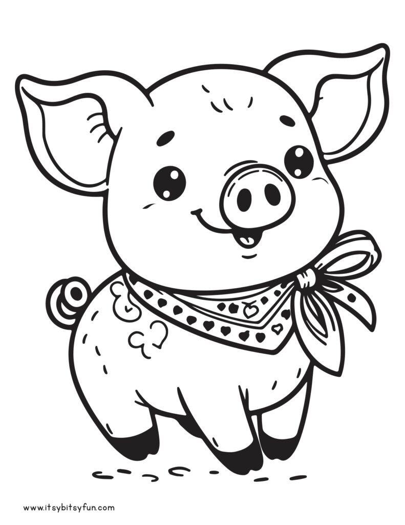 Big pig coloring page.