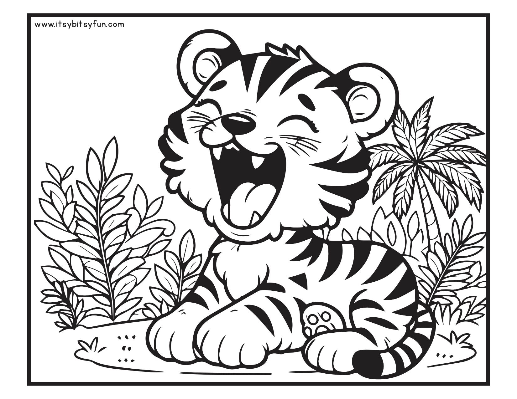 Tiger Coloring Pages For Kids Printable All For One