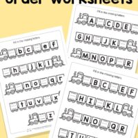 Train Fill in the Missing Letters – Alphabetical Order Worksheets