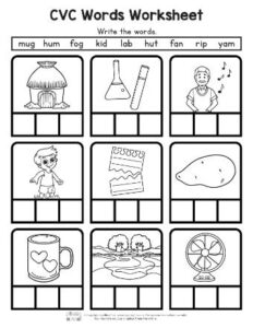 CVC Words Worksheets - Itsy Bitsy Fun