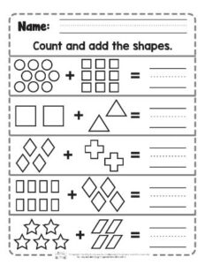Pritable Count and Add Single Digit Addition Worksheets - Itsy Bitsy Fun