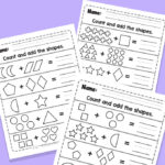 Count and Add Single Digit Addition Worksheets