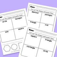 Cut and Paste Shape Sorting Worksheets