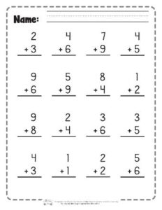 Free Single Digit Addition Worksheets - Itsy Bitsy Fun