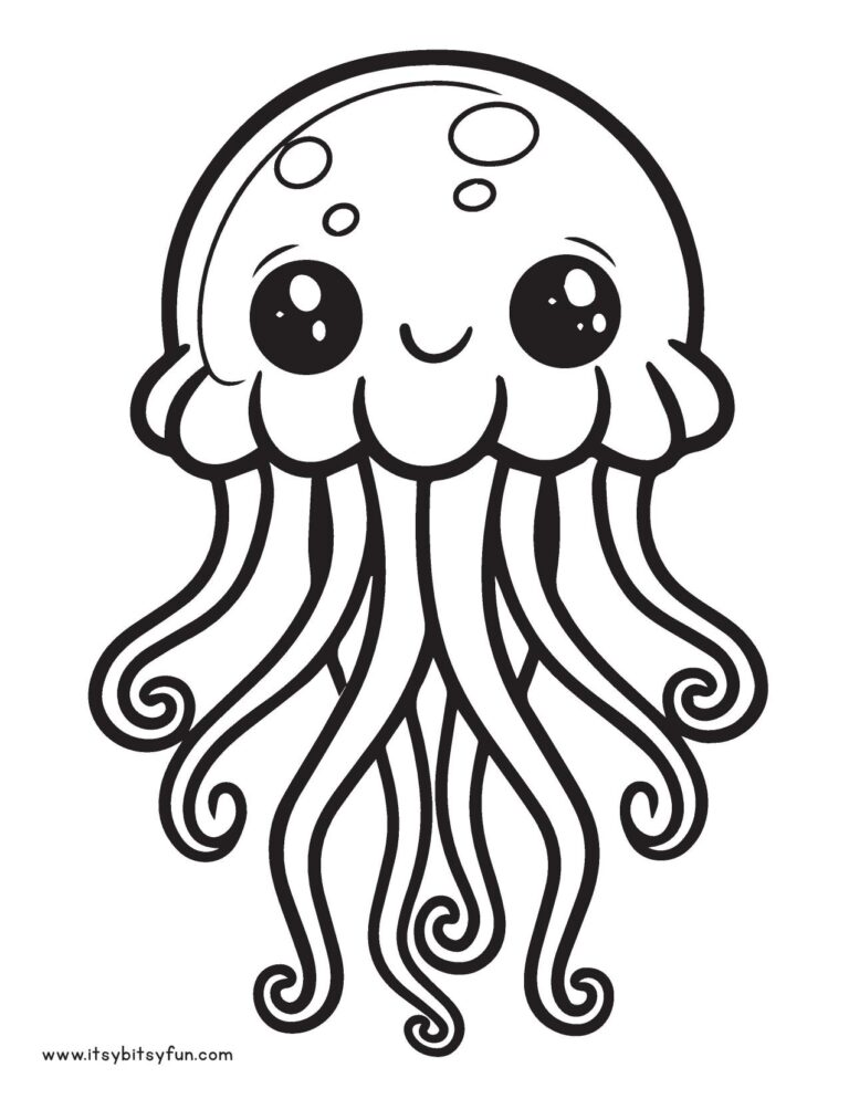 Free Printable Jellyfish Coloring Pages for Kids - Itsy Bitsy Fun