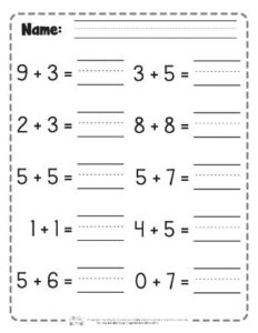 Practice Single Digit Addition Worksheets - Itsy Bitsy Fun