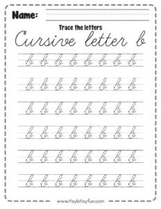 Cursive Letter B Worksheets - Itsy Bitsy Fun