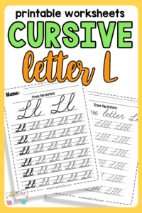 Cursive Letter L Worksheets - Itsy Bitsy Fun