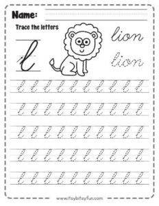 Cursive Letter L Worksheets - Itsy Bitsy Fun