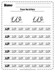 Cursive Letter W Worksheets - Itsy Bitsy Fun