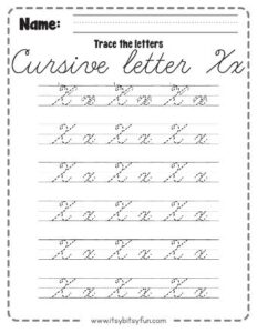 Cursive Letter X Worksheets - Itsy Bitsy Fun