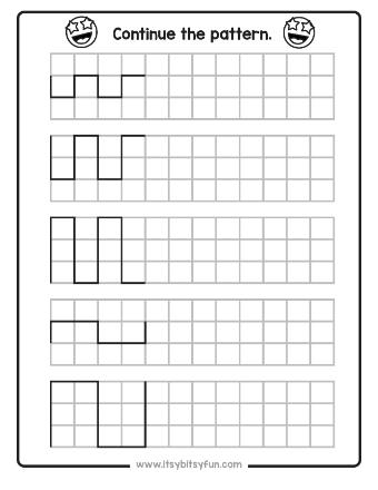 Continue the Pattern Pre-Writing Skills Worksheets-page-001
