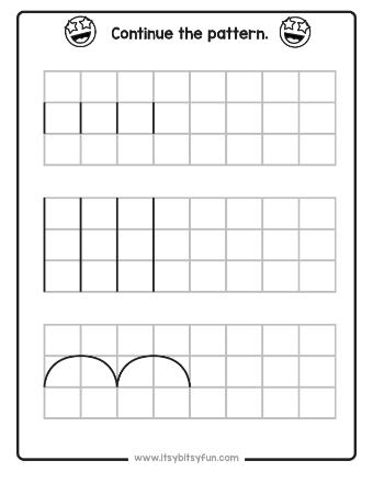Continue the Pattern Pre-Writing Skills Worksheets-page-009