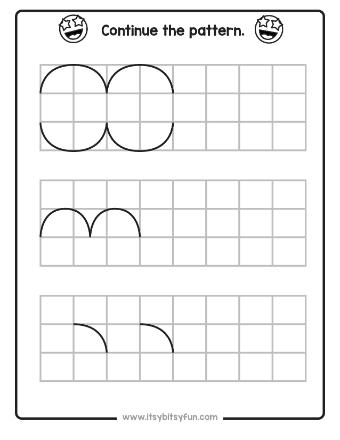 Continue the Pattern Pre-Writing Skills Worksheets-page-010
